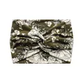 Bandeau croisé vert olive avec motif floral blanc en tissu élastique pour le sport - Motif Floral Vert Olive (13#)