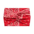 Bandeau de yoga élastique avec motif cachemire rouge et design de nœud torsadé - Motif Paisley Rouge (18#)