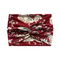 Bandeau floral rouge foncé avec nœud torsadé pour le yoga et le fitness doux - Motif Floral Rouge Vin (17#)
