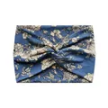 Bandeau fleuri bleu marine avec nœud croisé pour le yoga et le fitness sport - Motif Floral Bleu Foncé (14#)