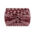 Bandeau de yoga rouge vin avec motif cachemire et détails géométriques boho - Motif Paisley Rouge Vin (20#)