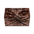 Bandeau croisé marron avec motif cachemire en coton extensible pour le yoga - Motif Paisley Marron (9#)