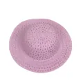 Chapeau de soleil tissé rose pour enfants avec fil argenté et bord plat - Violet