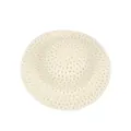 Chapeau de soleil en paille beige crème avec motifs ajourés pour peinture DIY - Blanc Lait