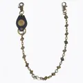 Chaîne rétro en bronze avec pendentifs dés et détail cuir motif soleil pour jeans - 19146 Or Antique Noir (Simple Couche)