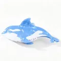 Orca whale hair claw clip with blue and white marble pattern in acetate finish - Orca Shape / Light Blue Orca