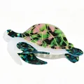 Colorful sea turtle hair claw clip with yellow tortoiseshell pattern and glossy finish - Multicolor Rendered Turtle Style / Large Sea Turtle 5