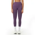 Dark purple high-waisted seamless yoga leggings with V-shaped compression fit - S / Mist Purple