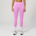 V-shaped seamless high waisted yoga leggings in vibrant lilac pink for gym fitness - Light Pink