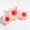 Pinza per capelli con tre fiori di frangipane in sfumatura rosa per acconciatura - Rosa Coreano