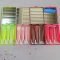 Portable 5-piece makeup brush set with mirror case in neon green, pink, brown, and rose - Mirror Case Model / Bright Red (With Mirror Case)