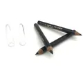 Three professional black barber pencils with gold text and transparent caps on white background - Black (Short Style)
