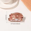 Cute capybara hair claw clip in warm brown marble texture measuring 8.7cm long - Dog Style (D11-1-7)