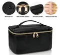 Große schwarze wasserfeste Kosmetiktasche mit goldenen SBS-Reißverschlüssen - 23.6 x 16.5 x 11.9 cm / Schwarz