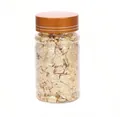 Edible gold foil flakes in a transparent bottle for cake decorating and DIY crafts - Gold