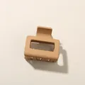 Matte khaki rectangular hair claw clip for women with minimalist hollow design - Square Reddish Khaki (5cm)