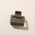 Square matte coffee brown claw clip with hollow geometric design for women - Square Dark Coffee (5cm)