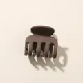 Minimalist matte dark brown hair claw clip with multi-tooth design for daily styling - Octopus Dark Coffee (4.5cm)