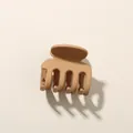 Matte camel brown shark hair claw clip for women in a minimalist resin design - Octopus Reddish Khaki (4.5cm)