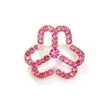 Exquisite rose gold floral brooch with pink rhinestones for women suit accessories - Rose Gold Pink Rhinestone Style (C672-C)