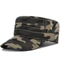 Classic woodland camouflage cadet cap with breathable metal eyelets and flat top - Adjustable / Khaki Camouflage (CA501-8)