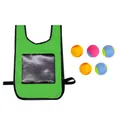 Small green kids explorer vest with sticky target and 5 colorful toss balls set - Small / Green Sticky Ball Vest Set (NC70-1)