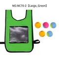 Large green target vest for children with five colorful soft balls for dodgeball games - Large / Green Sticky Ball Vest Set (NC70-2)