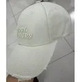 Vintage beige cotton baseball cap with TODAY YOURS embroidery and distressed brim detail - Adjustable / Light Beige