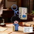 Schlüsselanhänger mit Lu Xun Zeichentrickfigur im blauen Gewand, Höhe 7,2 cm und Gewicht 49g - Lu Xun [Mach es einfach] - Schwarzes Haar