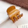 Brown wood grain pattern hair claw clip on white silk fabric background - Small Wood Grain 4.5CM