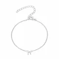 S925 sterling silver chain bracelet featuring a minimalist bow charm and lobster clasp - Silver Bow Pendant Style