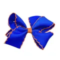 Königsblaue Haarschleife aus Ripsband mit orangem Wellenrand für Mädchen und Kinder - Königsblau Mit Orangem Rand (MC001-23)