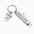 Polished stainless steel keychain with Spanish Te Amo and safety driving message - Drive Safely (Steel Color - OPP Bag)