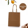 Natural brown kraft paper shopping bag with sturdy twisted handles and thick texture - Mini / Natural
