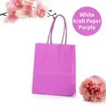 Premium purple white kraft paper gift bag with matching twisted rope handles - Purple