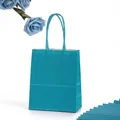 Durable Peacock Green white kraft paper gift bag with twisted handles and reinforced base - Peacock Green