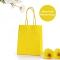 Thick bright yellow white kraft paper gift bag with matching twisted handles - Bright Yellow