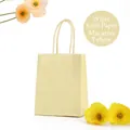 Sac cadeau jaune macaron en papier kraft blanc avec poignées en papier torsadé - Macaroni Jaune ; 12 Cm De Long * 15 Cm De Haut * 6 Cm De Côté (format Mini) ; Papier Kraft 120 G