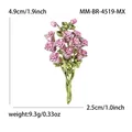 Spilla a bouquet di rose in smalto rosa e lega con foglie dorate e altezza di 4,9 cm - Rosa Chiaro e Rosa Scuro