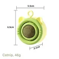 Green and yellow catnip wall ball toy with cat ears, dimensions 5.5x6.9x3.1cm - Yellow Green - Catnip Style