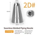 Size 2D 6-tooth stainless steel piping nozzle for cream decoration on cakes - 2D# (6-Teeth)