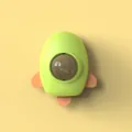 Green and orange rocket-shaped wall-mounted catnip ball toy with transparent cover - Rocket Green