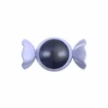 Catnip ball dental toy in candy shape with purple wrap and blue frosted sphere core - Candy Catnip (Royal Blue)