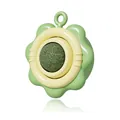 Rotating light green flower-shaped catnip ball toy with a solid green herb core - Sunflower Rotating Catnip Ball - Green