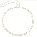 Golden double-layer thin chain waist belt with polished beads and lobster clasp - Double Layer Style (E14-1) / Gold