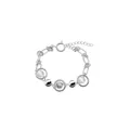 Dettaglio della collana in acciaio al titanio con perline occhio di gatto e catena - Bracciale / Bracciale Occhio di Gatto Grigio Chiaro di Luna