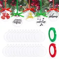 DIY Transparentes Acryl-Weihnachtsschmuck-Set mit roten und grünen Bändern - 1.5mm