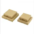 Square kraft paper jewelry box with semi-circular pull tab for gift packaging - Top and Bottom Lid Style / 9*9*1.6cm / Kraft Paper Color