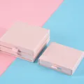 Pink drawer-style jewelry gift box with satin ribbon handle on a pastel background - Drawer Style / 7*9*3cm / Pink