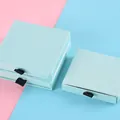 Light blue square jewelry drawer box with a black ribbon pull for bracelets - Drawer Style / 7*9*3cm / Blue